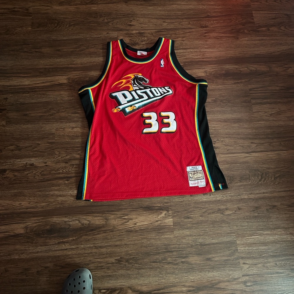 Mitchell & Ness Red Pistons Jersey